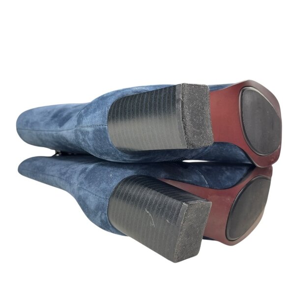Vintage Chadwick's Blue Suede Leather Upper Ankle Booties Size 8.5 M - Picture 10 of 16